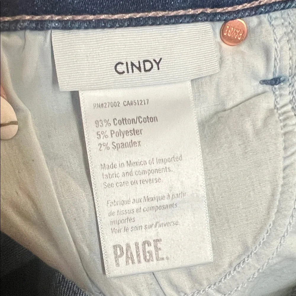 PAIGE High Rise Button-Fly Jeans in Dark Blue - Picture 8 of 14